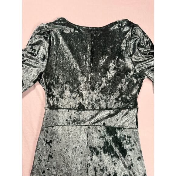 Free People Night Fever Jumpsuit Crushed Velvet Teal Size Small NWT - Picture 7 of 15